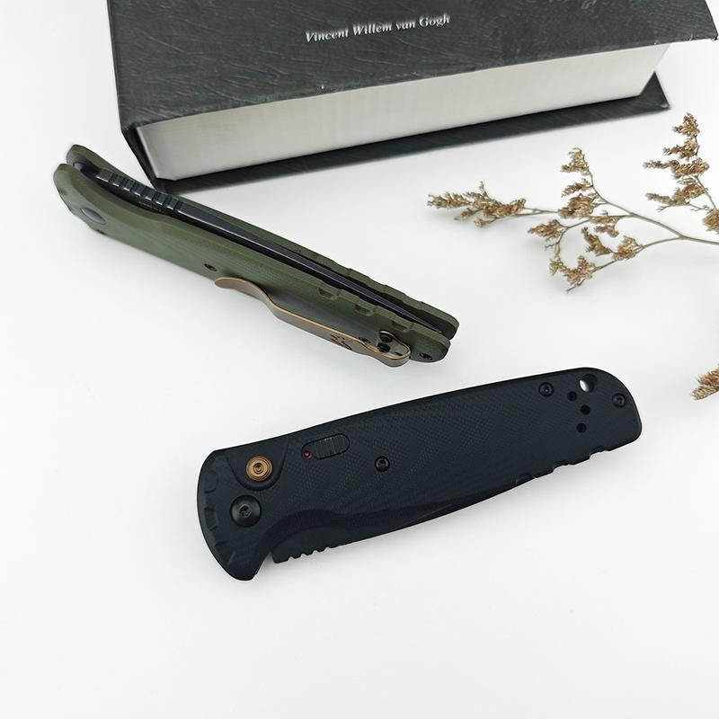 4300 Folding Pocket Knife – D2 Steel Blade, Lightweight G10 Handle, Reliable Outdoor Gear for Hiking, Camping, Hunting & Gift for Men.