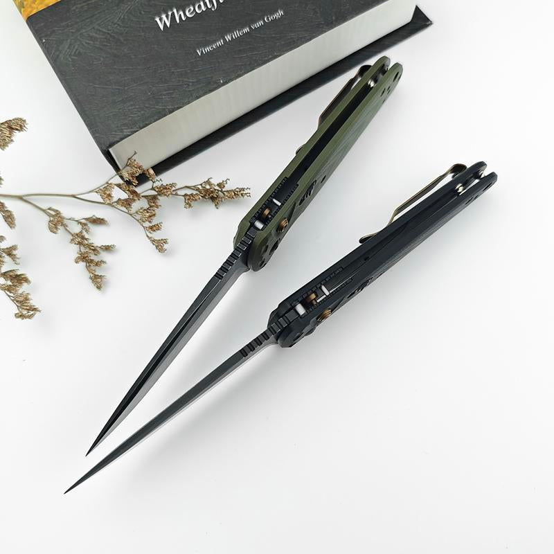 4300 Folding Pocket Knife – D2 Steel Blade, Lightweight G10 Handle, Reliable Outdoor Gear for Hiking, Camping, Hunting & Gift for Men.