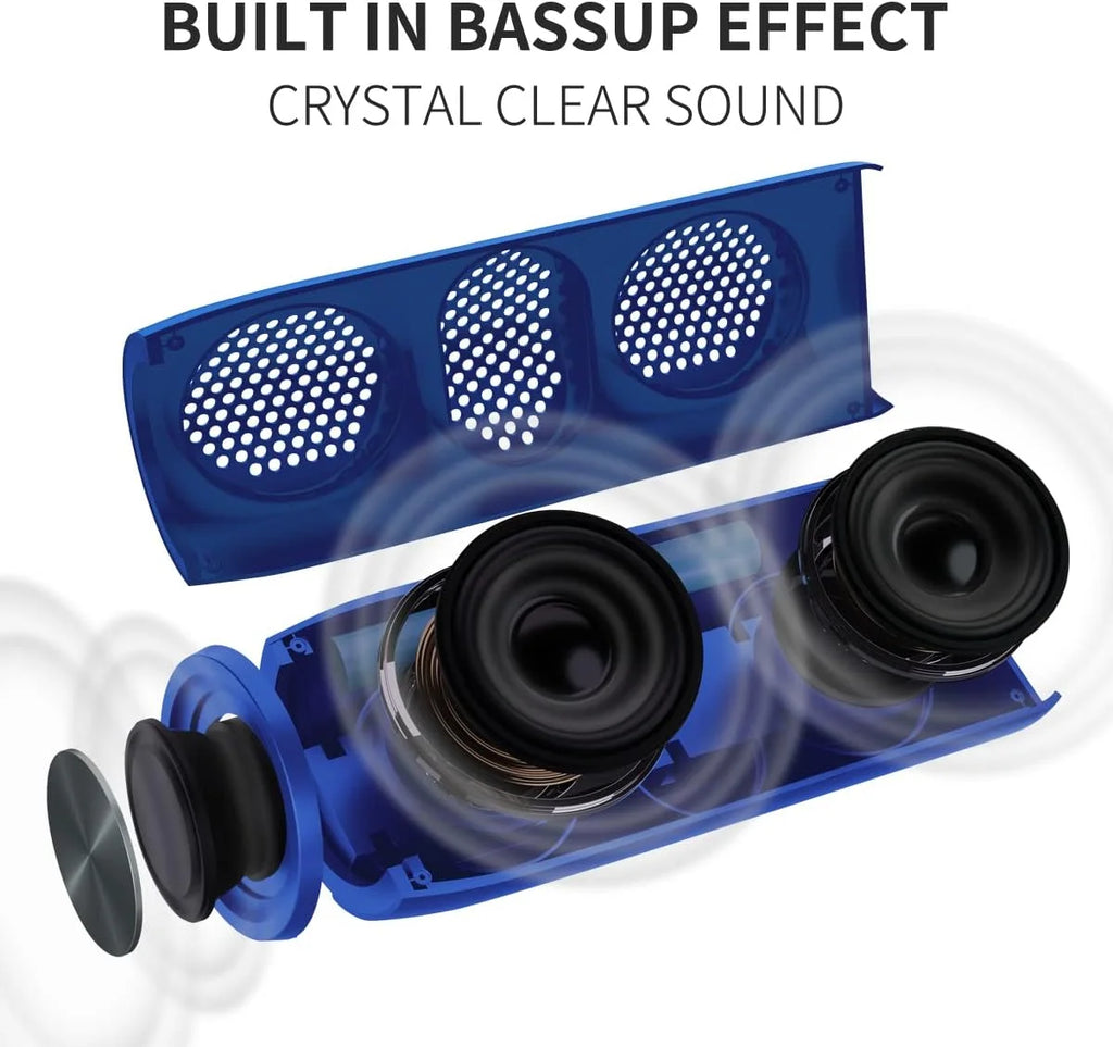 Portable Bluetooth Speaker, Wireless Speaker with Loud Stereo Deep Bass Sound, Outdoor Speakers with Bluetooth 5.0, 30H Playtime, Dual Pairing for Home,Party